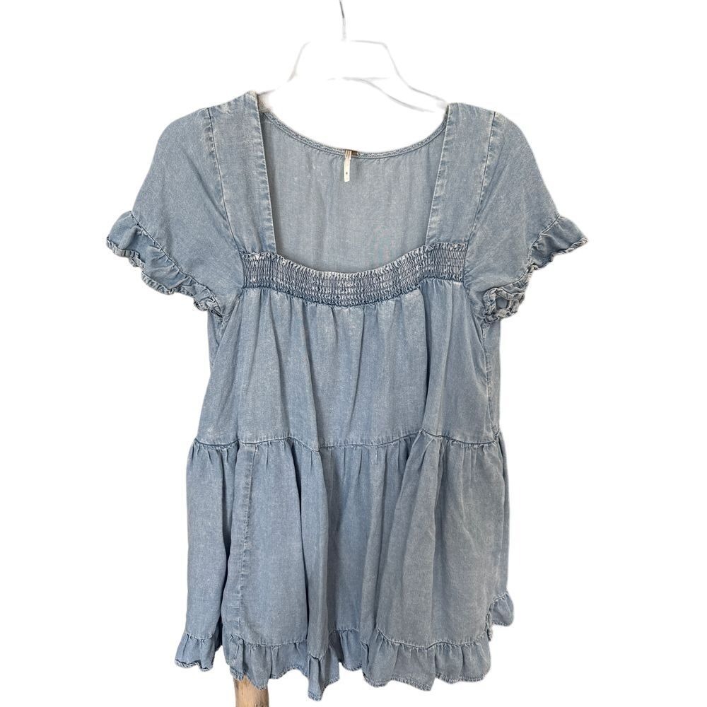 Free People Sadie Denim Tunic Size Small Dress - Light‎ and Airy - Picture 5 of 9